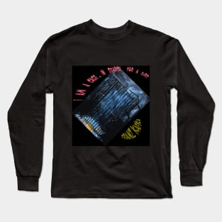 an empty cage with open door in dark place acrylic paint Long Sleeve T-Shirt